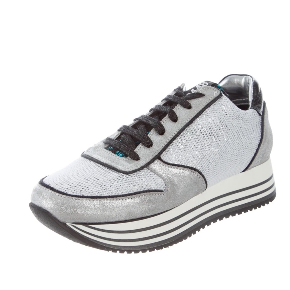 LIMITED P448 LOW TOP SNEAKERS SILVER, SIZE 9
